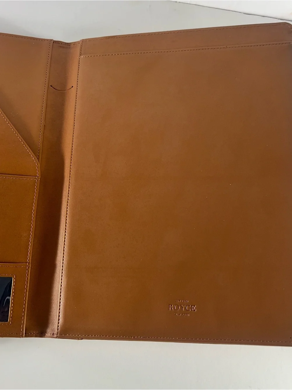 Leather Portfolio Folder in Cognac Brown